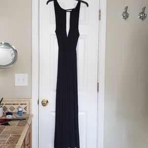 Deep V Black maxi dress